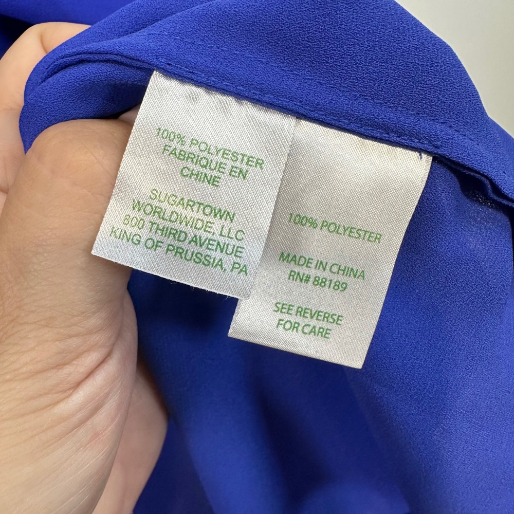 Lilly Pulitzer Blouse Button Down‎ Long Sleeve Top Royal Blue XS - Picture 3 of 4